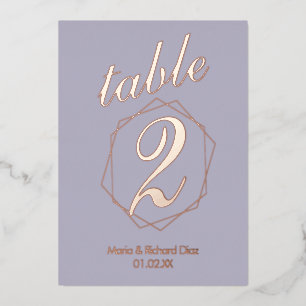 Geometrical Border Pressed  Foil Table Number