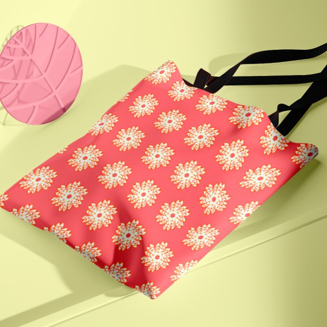 Geometrical Circular Blooming Flame Pattern Tote Bag (Creator Uploaded)