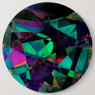Geometrical, Colourful, Grungy Abstract Art 6 Cm Round Badge