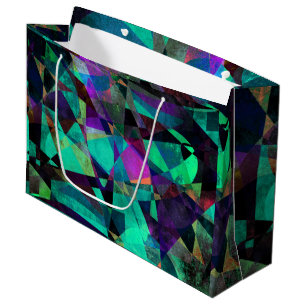 Geometrical, Colourful, Grungy Abstract Art Large Gift Bag