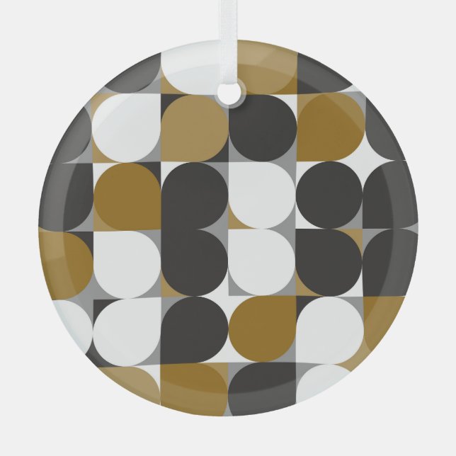 Geometrical Creativity: Seamless Pattern Design Glass Tree Decoration (Front)