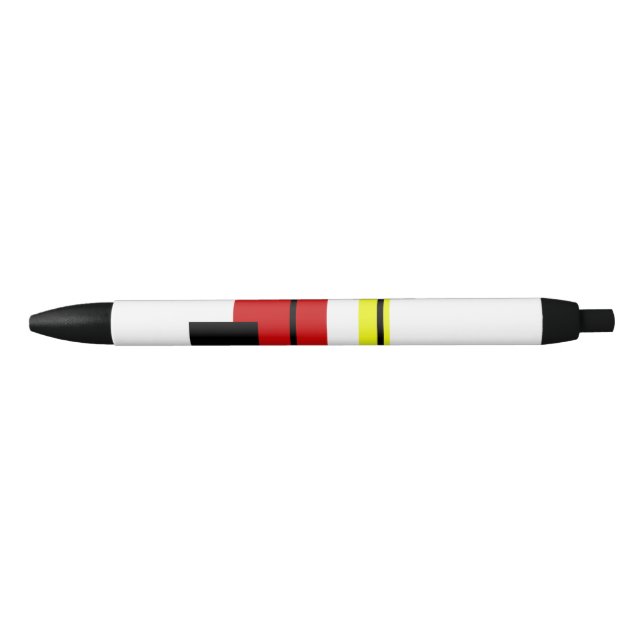 Geometrical design black ink pen (Front)