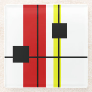 Geometrical design glass coaster