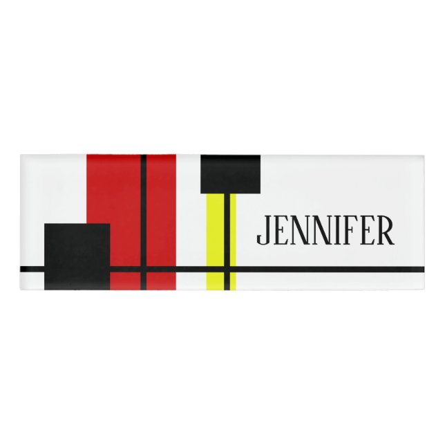 Geometrical design name tag (Front)