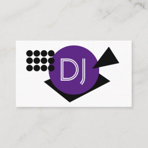 Geometrical DJ Logo Purple Shapes Business Card