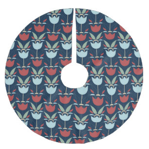 Geometrical Flower: Multi-Coloured Vintage Ornamen Brushed Polyester Tree Skirt