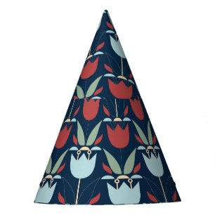 Geometrical Flower: Multi-Coloured Vintage Ornamen Party Hat