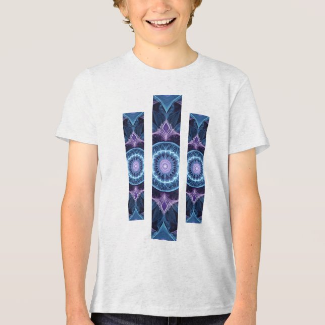 Geometrical Fractal Masc Young Basic Shirt-1 Tri-Blend Shirt (Front)