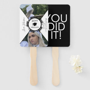 Geometrical Graduation Day  College Career Photo  Hand Fan