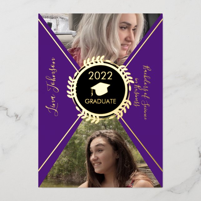 Geometrical Graduation Gold  Pressed Announcement (Front)