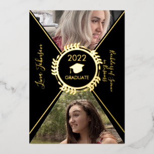 Geometrical Graduation Gold  Pressed Announcement