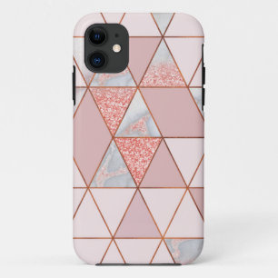 Geometrical Modern Copper and Rose Gold Marble Case-Mate iPhone Case