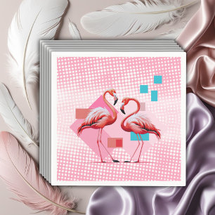 Geometrical Modern Flamingo Baby Shower Napkin
