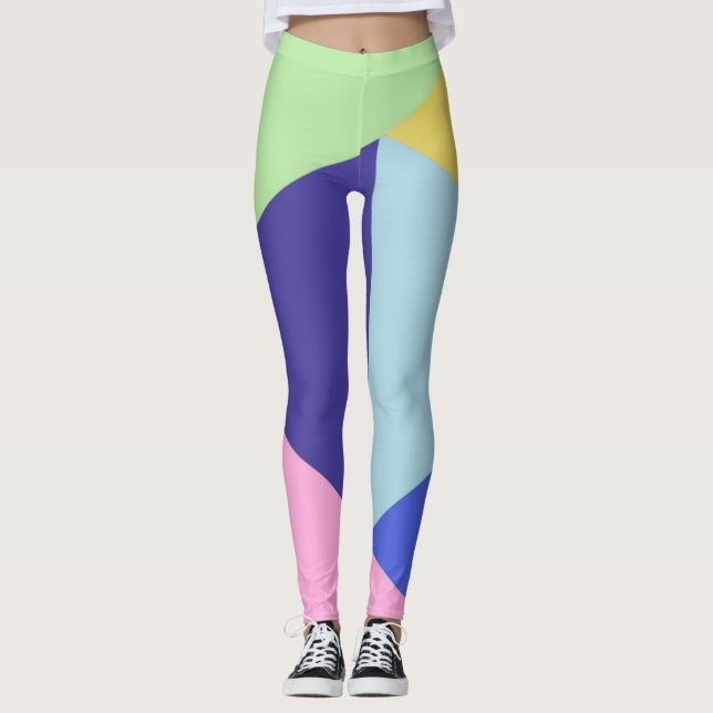 geometrical multicolor art leggings (Front)