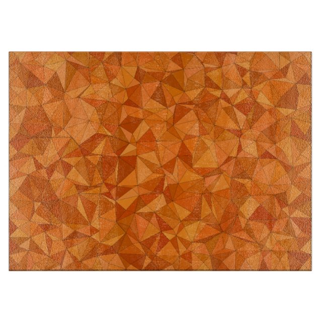 Geometrical Orange Shapes Cutting Board (Front)