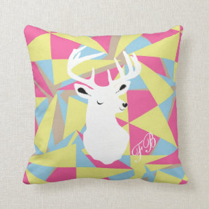 Geometrical Pattern Stags Head Funky Pillows