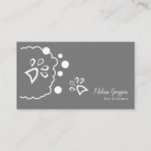 Geometrical Pet Groomer Dog Walker Paw Logo Business Card