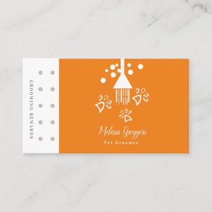 Geometrical Pet Groomer Dog Walker Paw Logo Reward Business Card