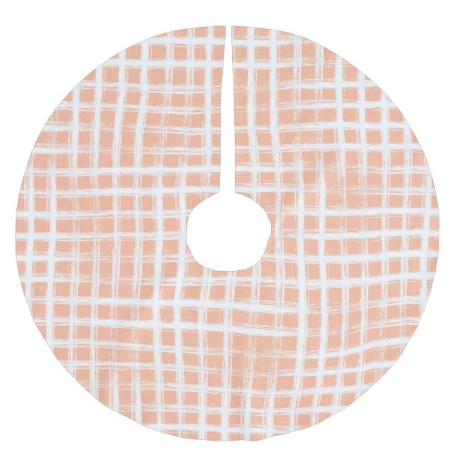 Geometrical Pink Lines: Seamless Raster Brushed Polyester Tree Skirt (Front)