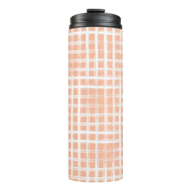 Geometrical Pink Lines: Seamless Raster Thermal Tumbler (Front)