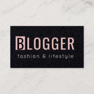 Geometrical Pink Rose Minimalist Freelance Blogger Business Card