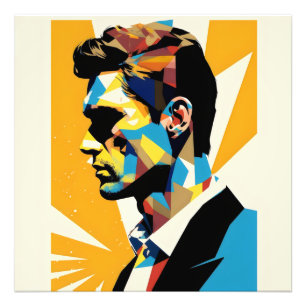 Geometrical Pop Art Man Photo Print