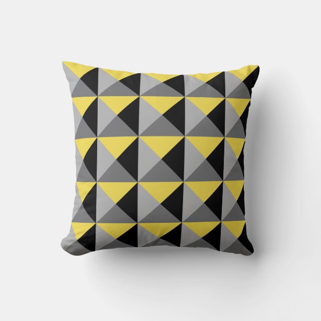 Geometrical Pyramids (Customisable Colour) Cushion (Front)