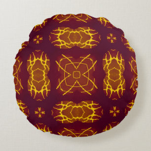 Geometrical Seamless Print Retro design. Geometric Round Cushion
