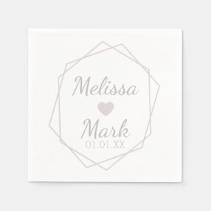 Geometrical Shape and Heart Monogram Napkins