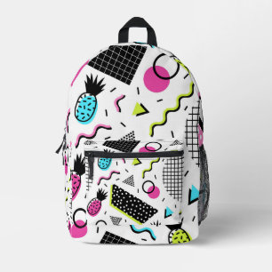Geometrical Shapes and Pineapples Printed Backpack
