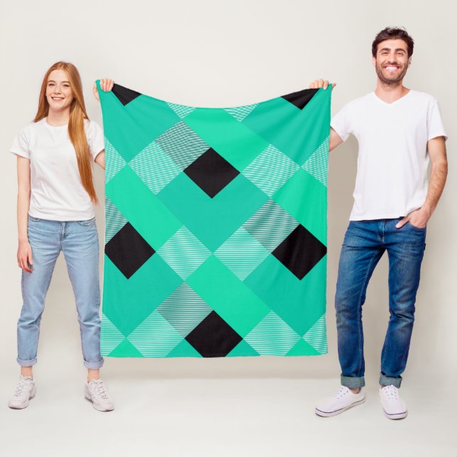 Geometrical Square Abstraction 10 Fleece Blanket (In Situ)