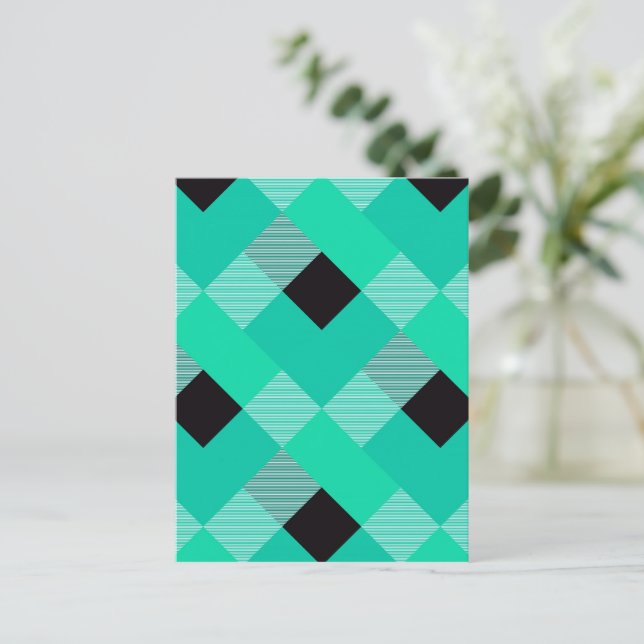Geometrical Square Abstraction 10 Holiday Postcard (Standing Front)