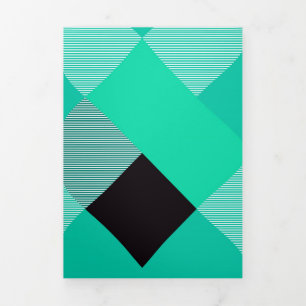 Geometrical Square Abstraction 10 Tri-Fold Holiday Card