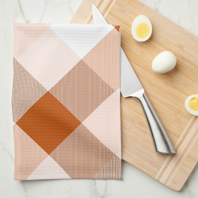 Geometrical Square Abstraction 16 Tea Towel (Quarter Fold)