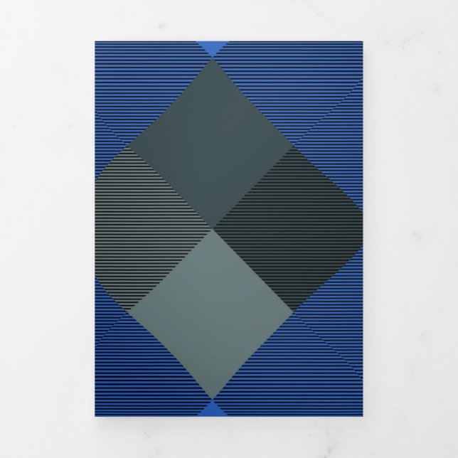 Geometrical Square Abstraction 21 Tri-Fold Holiday Card (Cover)