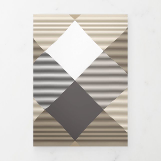 Geometrical Square Abstraction 2 Tri-Fold Holiday Card (Cover)
