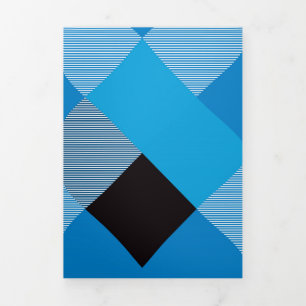 Geometrical Square Abstraction 3 Tri-Fold Holiday Card
