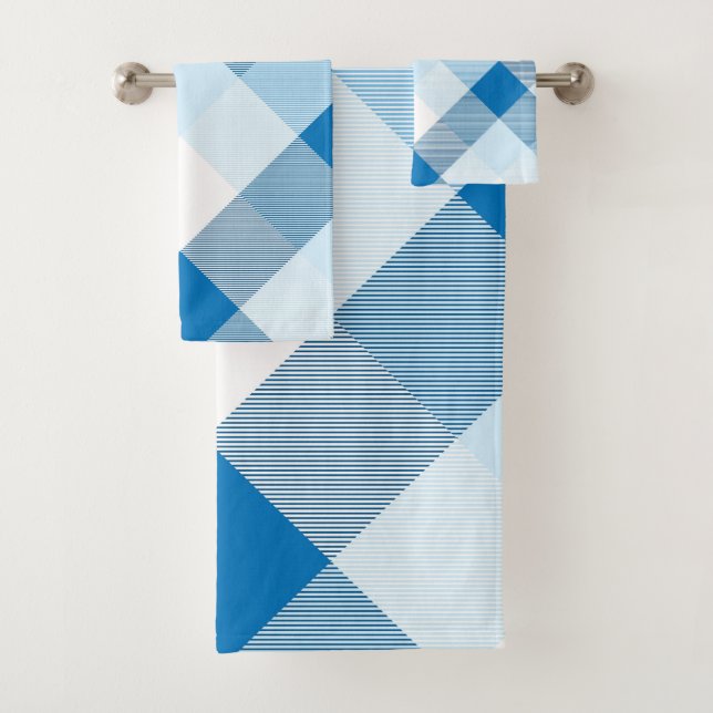 Geometrical Square Abstraction 6 Bath Towel Set (Insitu)