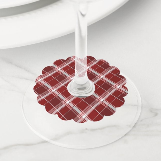 Geometrical Square Abstraction 7 Wine Glass Tag (Close Up)
