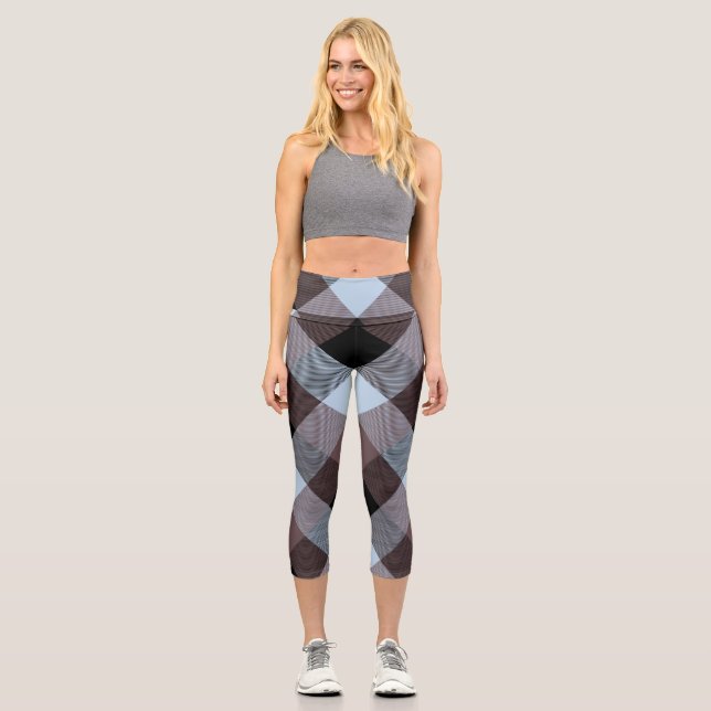 Geometrical Square Abstraction 8 Capri Leggings (Front)