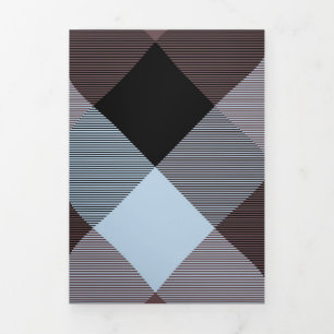 Geometrical Square Abstraction 8 Tri-Fold Holiday Card