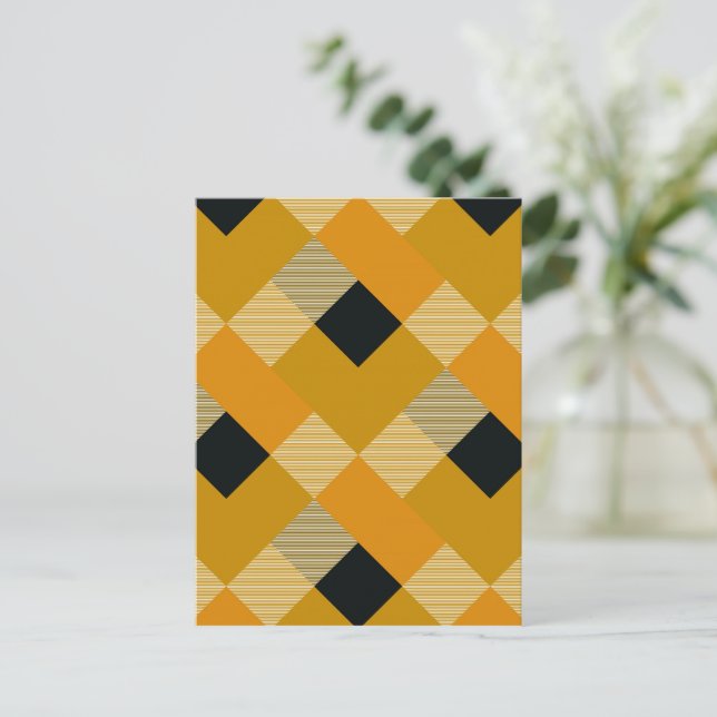 Geometrical Square Abstraction 9 Holiday Postcard (Standing Front)