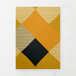 Geometrical Square Abstraction 9 Tri-Fold Holiday Card