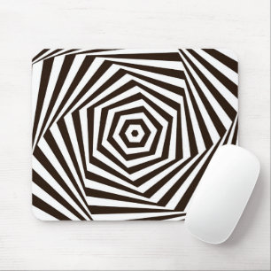 Geometrical White over black Zebra stripes Mouse Pad