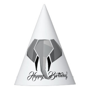 Geometrics Elephant Head Birthday Party Hat