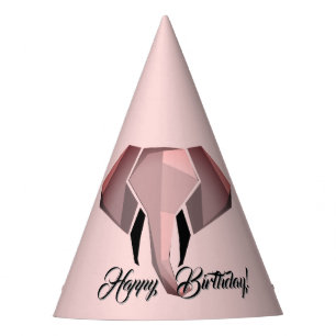 Geometrics Elephant Head Birthday Party Hat