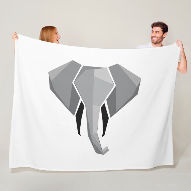 Geometrics Elephant Head  Fleece Blanket (In Situ)