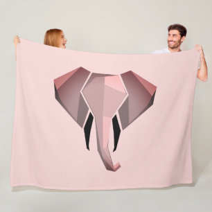 Geometrics Elephant Head  Fleece Blanket