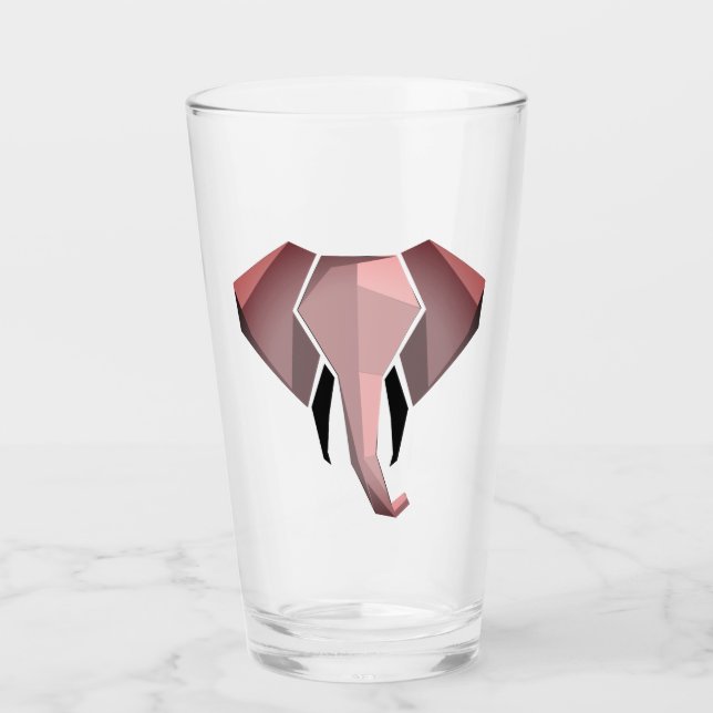 Geometrics Elephant Head  Glass (Front)