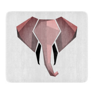 Geometrics Elephant Head Glass Cutting Board
